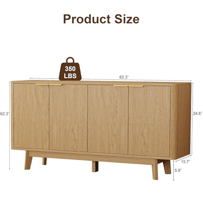 TV Stand for 70 Inch TVs with Sliding Doors and Storage Cabinets