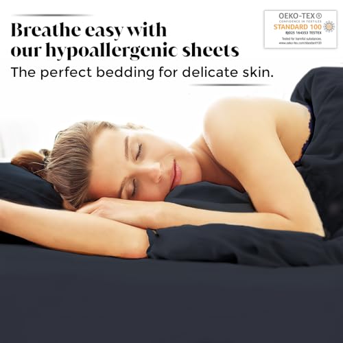Luxury Bamboo Viscose Bed Sheet Set Ultra Soft Cooling Deep Pocket Sheets Full Size Organic Fabric