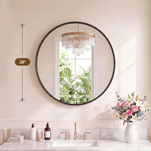 Matte Metal Framed Wall Mirror for Bathroom and Bedroom Vanity Decor