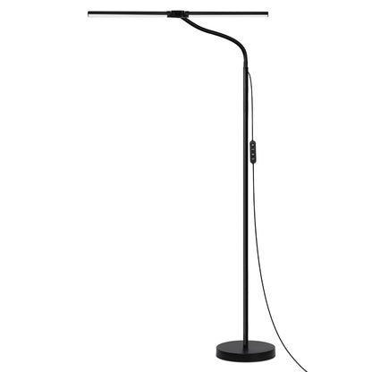 Adjustable Dual Head LED Floor Lamp Dimmable Bright Task Standing Light for Reading Office Living Room Bedroom