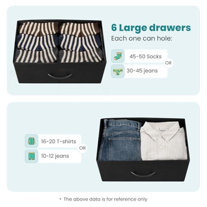 Fabric Dresser Storage Unit with Metal Frame and Wooden Top Chest Organizer