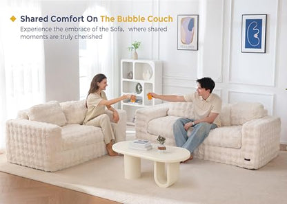Tufted Loveseat Sofa for Small Spaces No Assembly Bean Bag Style Couch