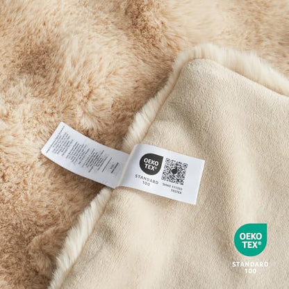 Faux Fur Throw Blanket Soft Plush Bubble Blanket for Couch Sofa Bedroom Living Room