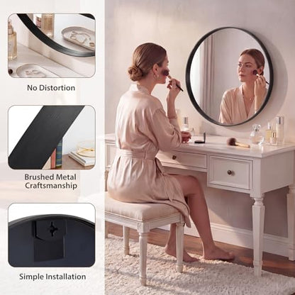 Matte Metal Framed Wall Mirror for Bathroom and Bedroom Vanity Decor