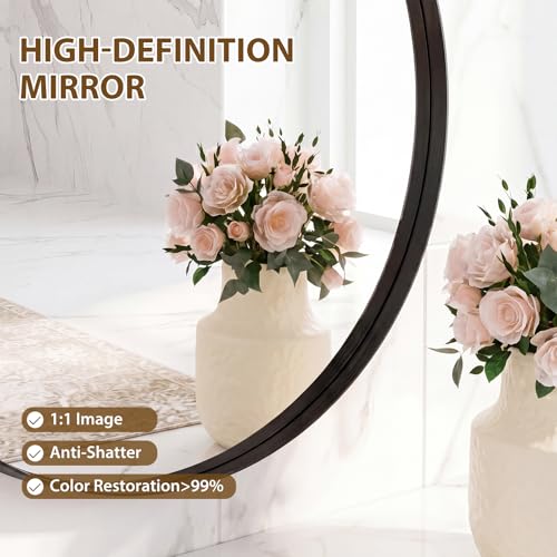 Matte Metal Framed Wall Mirror for Bathroom and Bedroom Vanity Decor