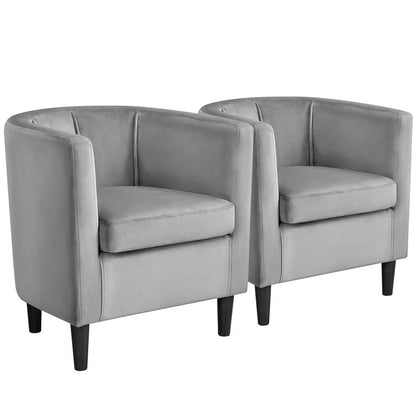 Velvet Armchair with Wide Seat and Wooden Frame for Living Room