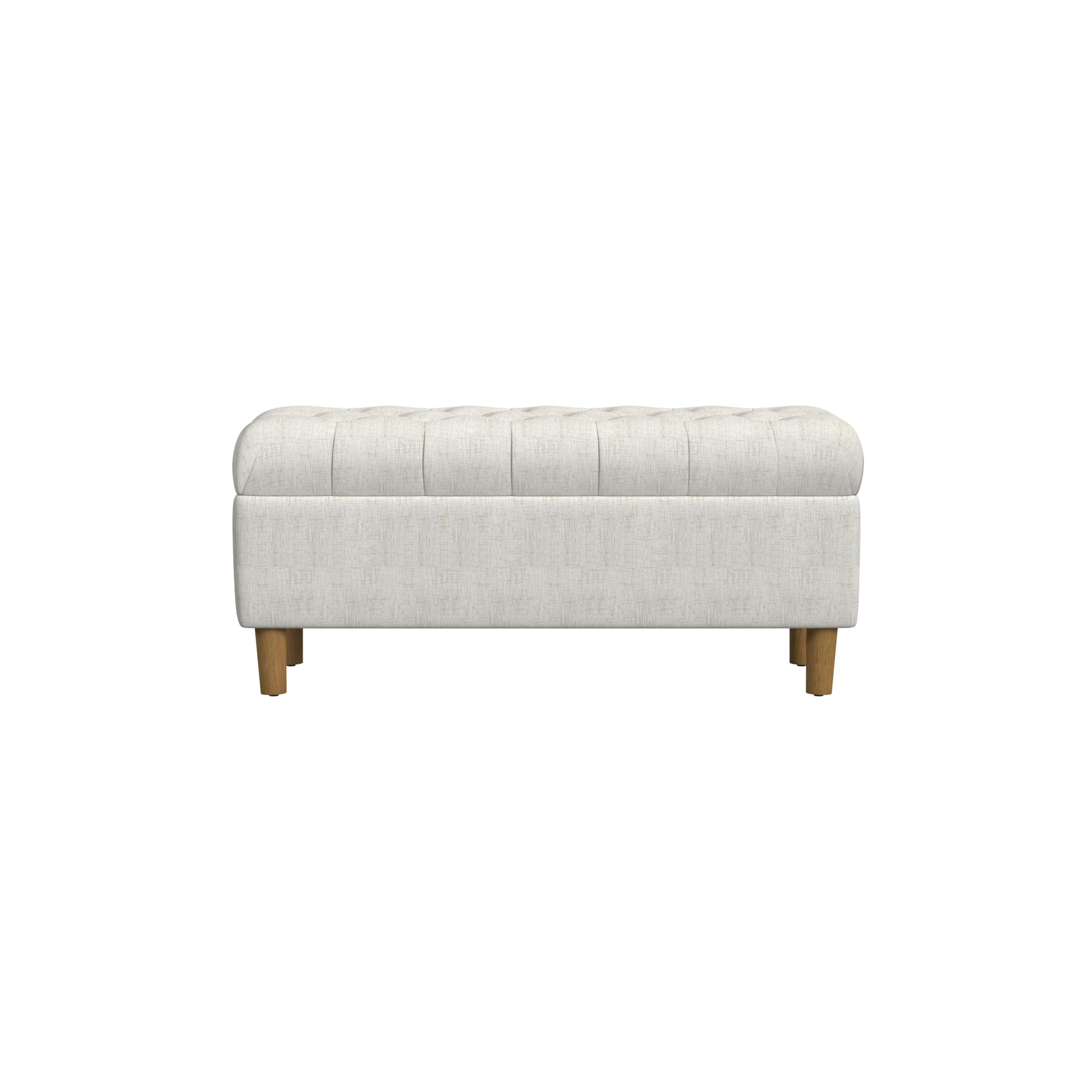 Tufted Storage Ottoman Bench with Hinged Lid for Living Room and Bedroom