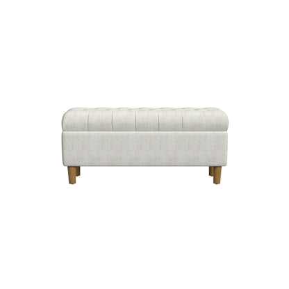 Tufted Storage Ottoman Bench with Hinged Lid for Living Room and Bedroom