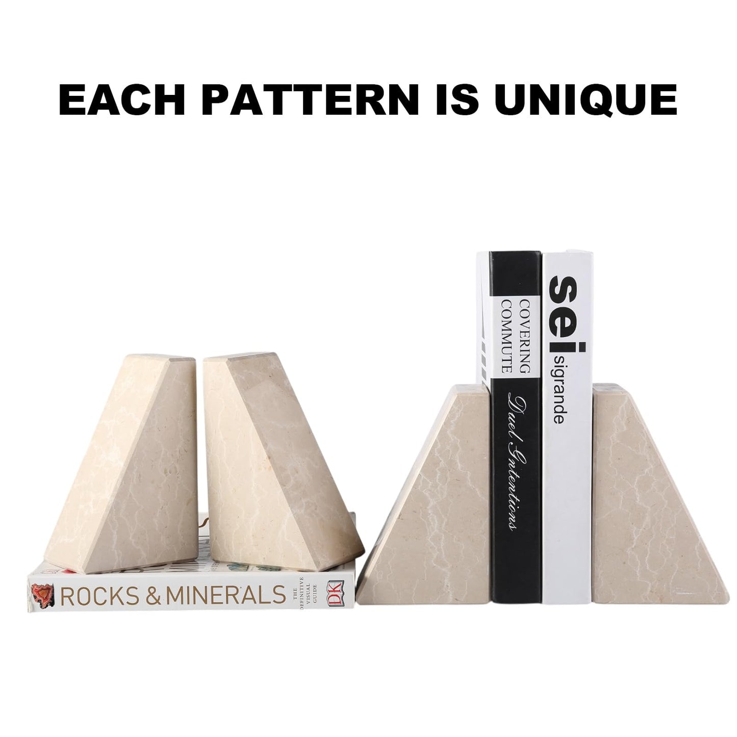Marble Decorative Bookends for Heavy Books