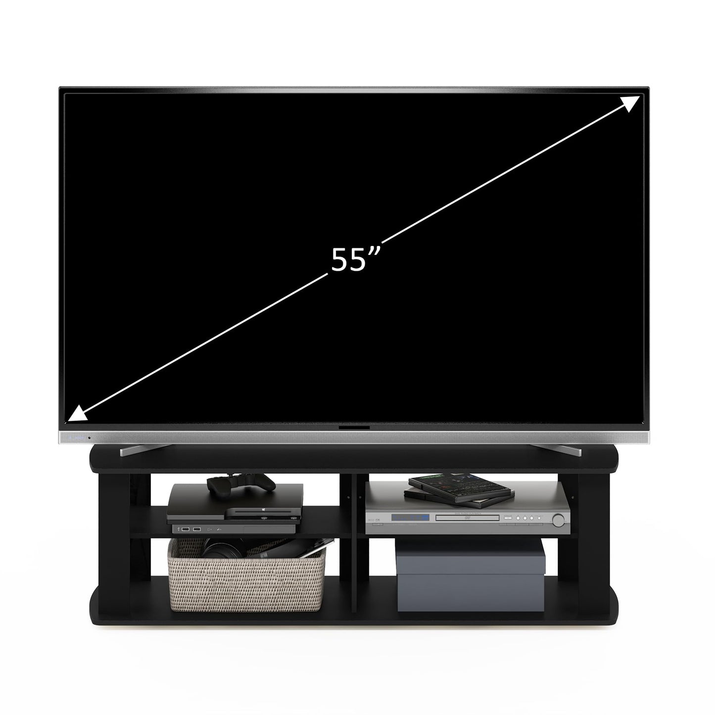 3-Tier Wide Storage Shelf with Open Shelves Engineered Wood Modern Design
