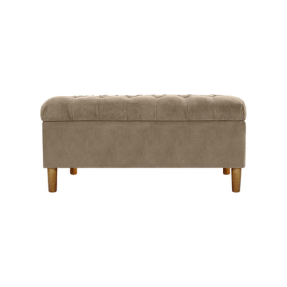 Tufted Storage Ottoman Bench with Hinged Lid for Living Room and Bedroom