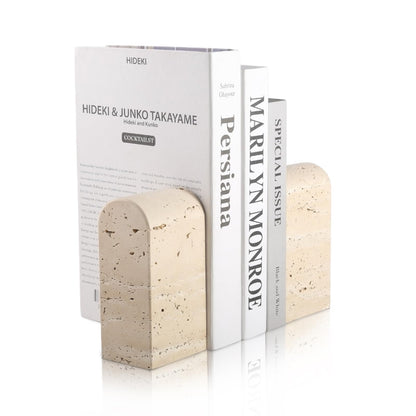 Luxury Marble Bookends Non-Slip Heavy Duty Book Holder Organizer
