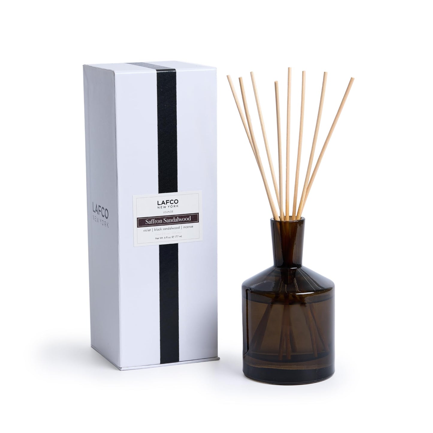 Luxury Reed Diffuser with Natural Wood Reeds Reusable Glass Vessel Long Lasting Home Fragrance Made in USA
