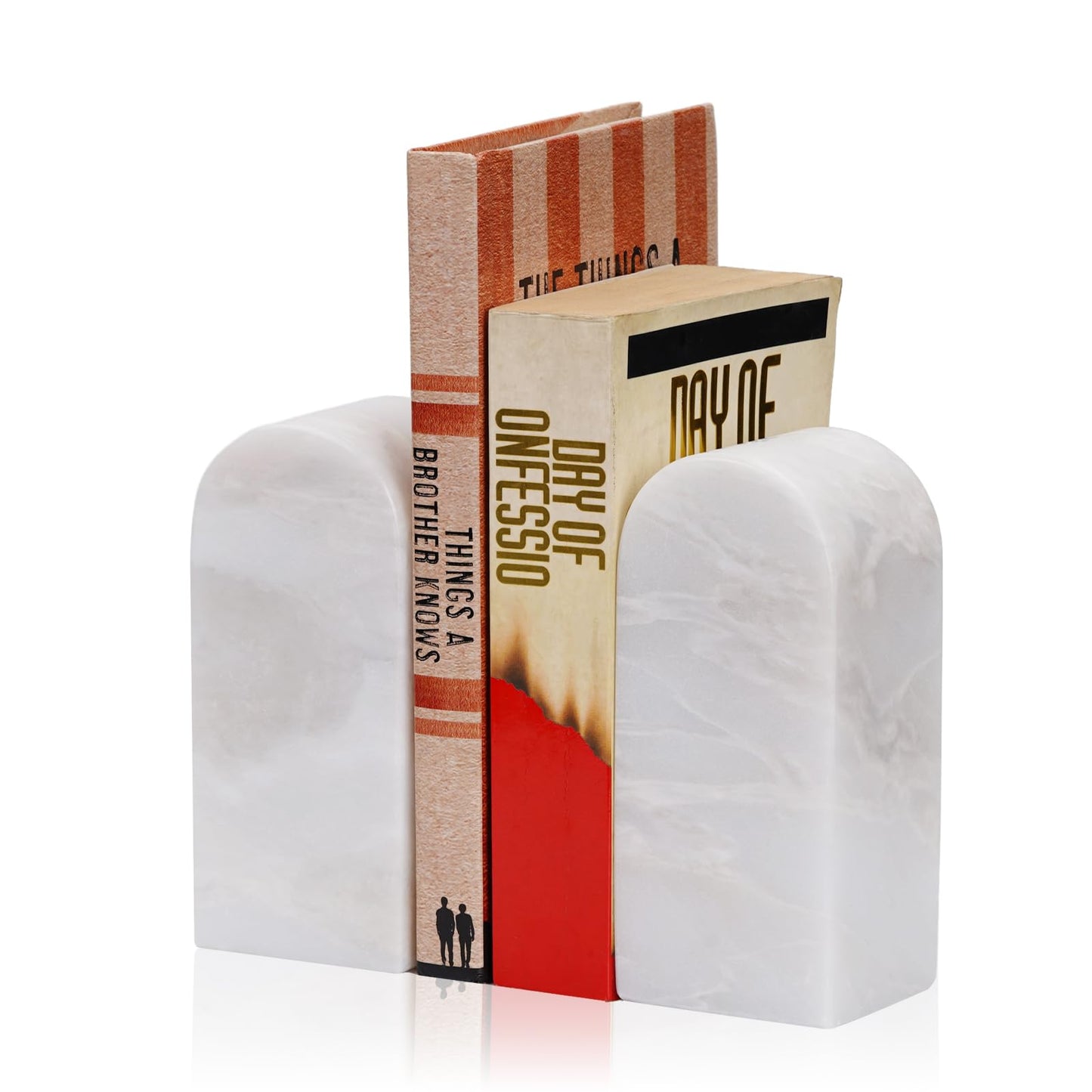 Luxury Marble Bookends Non-Slip Heavy Duty Book Holder Organizer