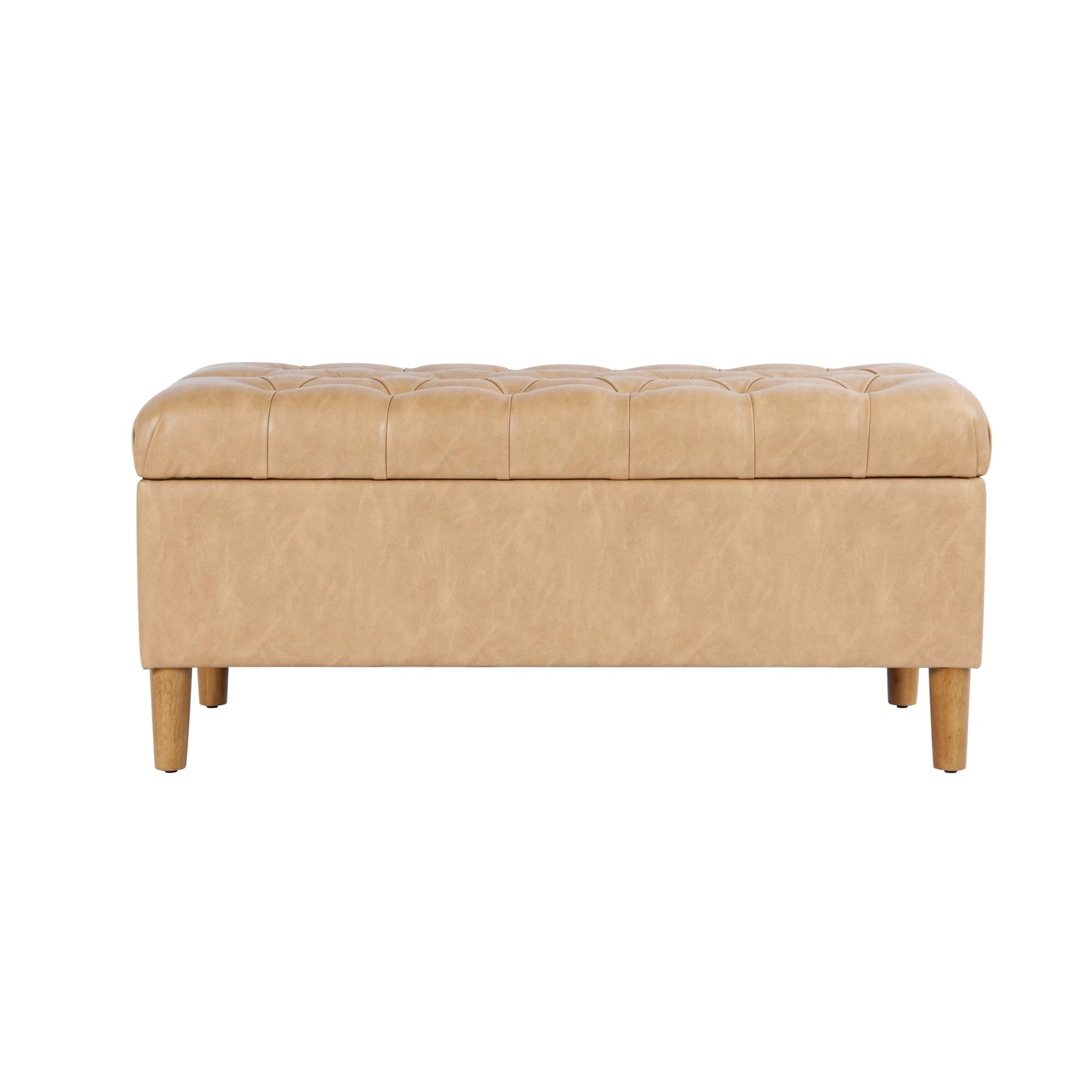 Tufted Storage Ottoman Bench with Hinged Lid for Living Room and Bedroom