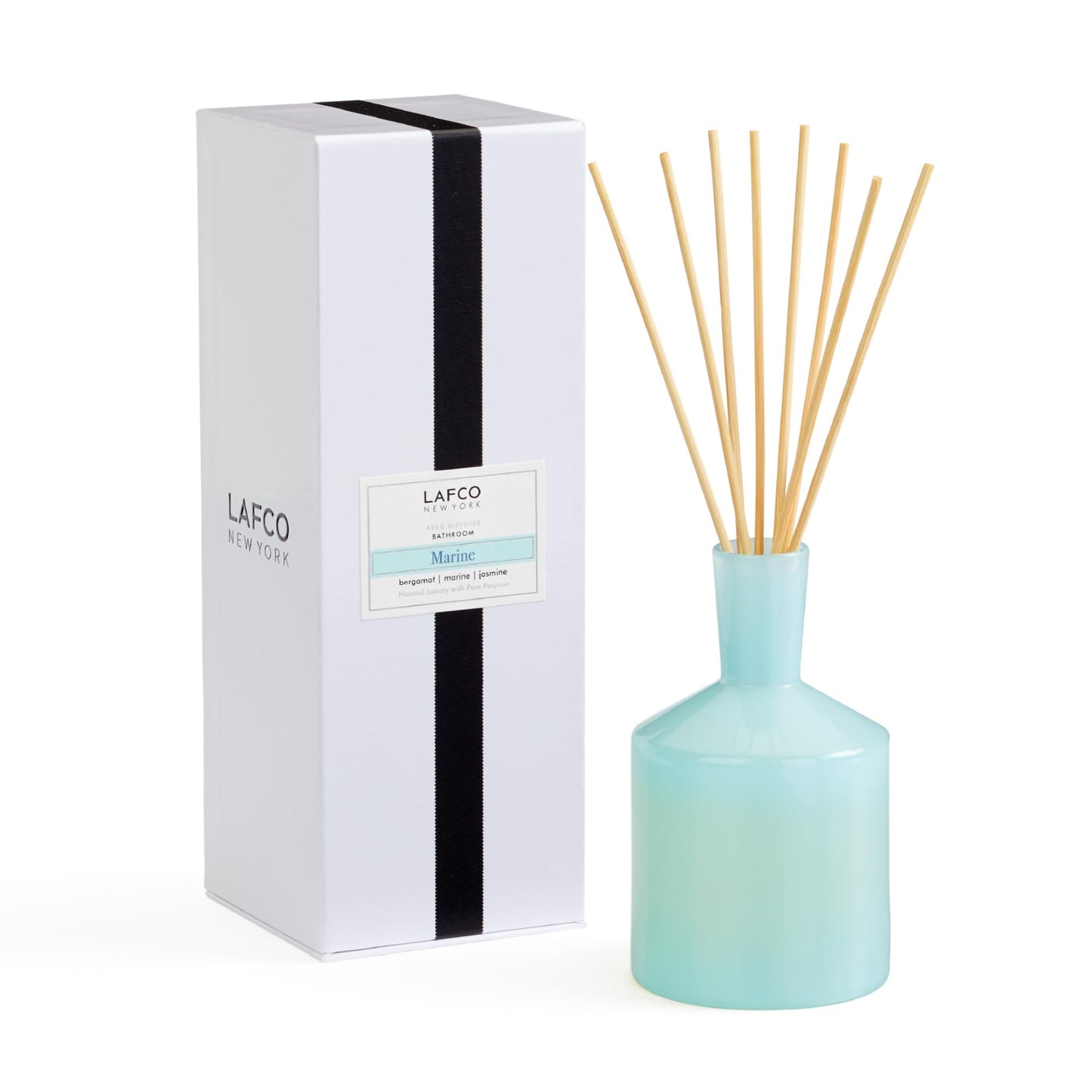 Luxury Reed Diffuser with Natural Wood Reeds Reusable Glass Vessel Long Lasting Home Fragrance Made in USA