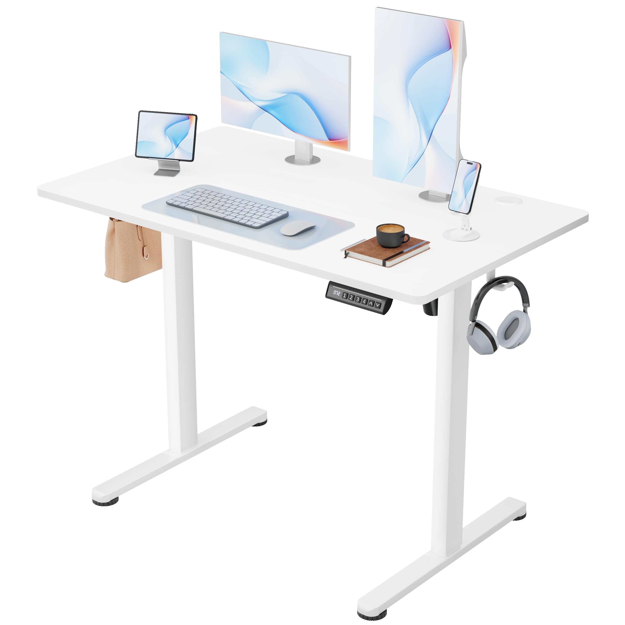 Electric Height Adjustable Standing Desk with Memory Settings Home Office Work Desk