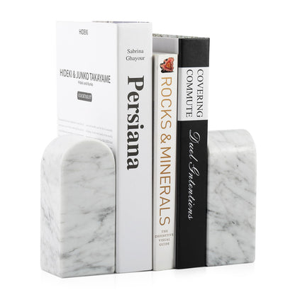 Luxury Marble Bookends Non-Slip Heavy Duty Book Holder Organizer