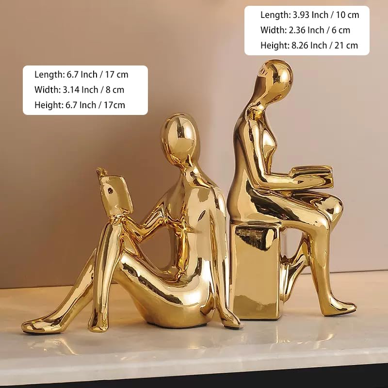 Ceramic Decorative Bookends Set of 2 for Shelves Home Office Bookshelf Decor