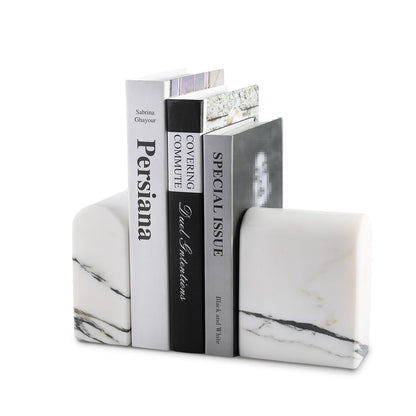 Luxury Marble Bookends Non-Slip Heavy Duty Book Holder Organizer