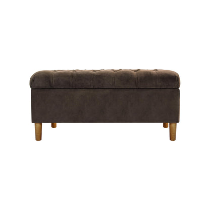 Tufted Storage Ottoman Bench with Hinged Lid for Living Room and Bedroom