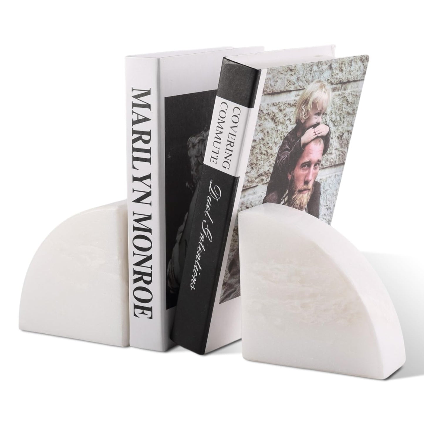 Marble Decorative Bookends for Heavy Books