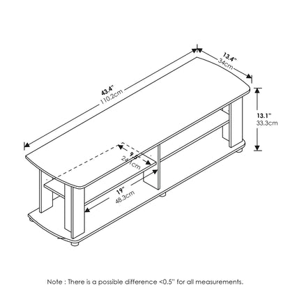 3-Tier Wide Storage Shelf with Open Shelves Engineered Wood Modern Design