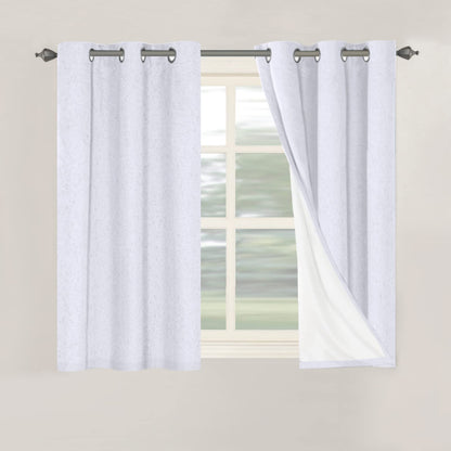 Linen Blackout Curtains Thick Textured Thermal Insulated Extra Wide Grommet Patio Door Drapes