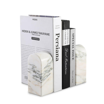 Luxury Marble Bookends Non-Slip Heavy Duty Book Holder Organizer