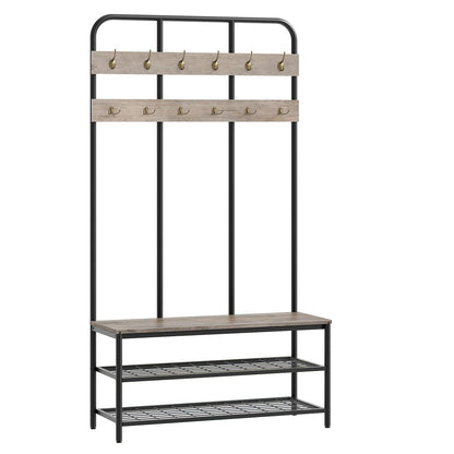 Hall Tree with Bench Coat Rack and Shoe Storage Entryway Organizer