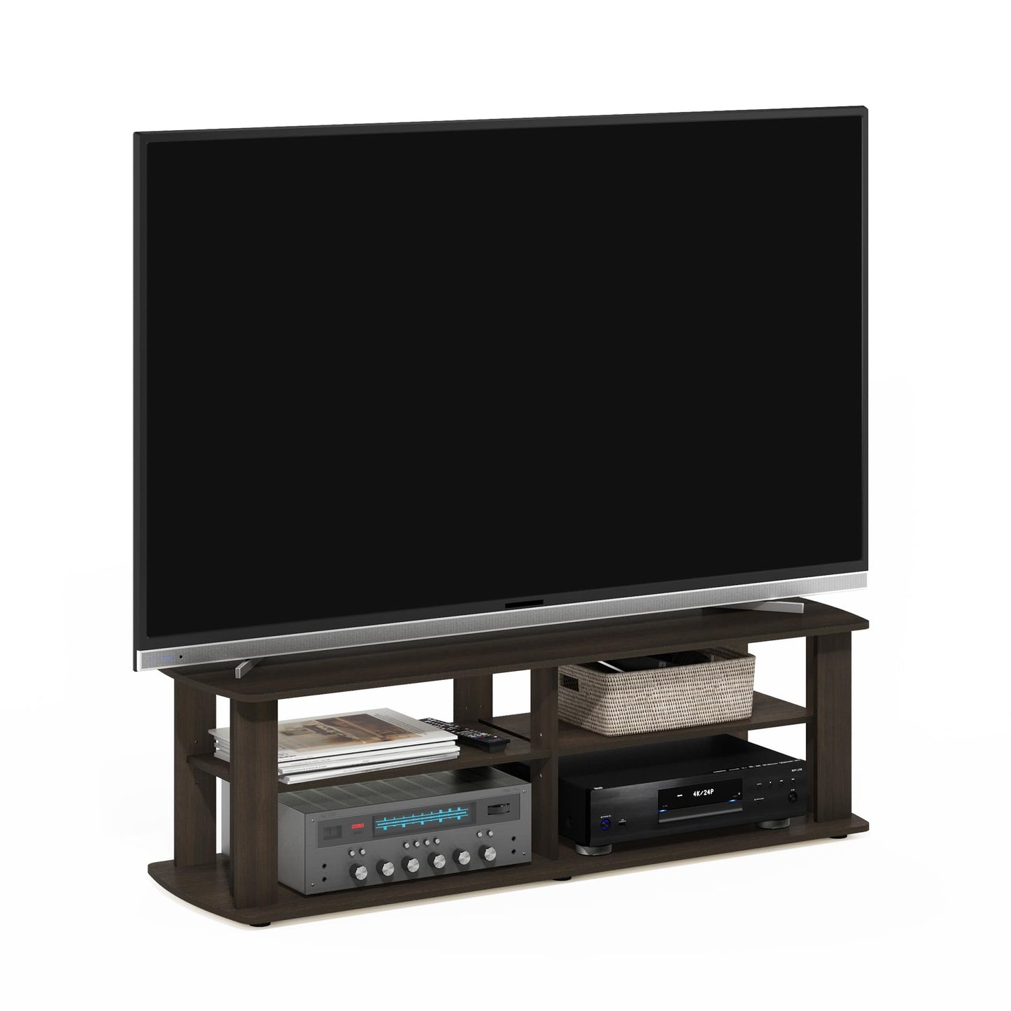 3-Tier Wide Storage Shelf with Open Shelves Engineered Wood Modern Design