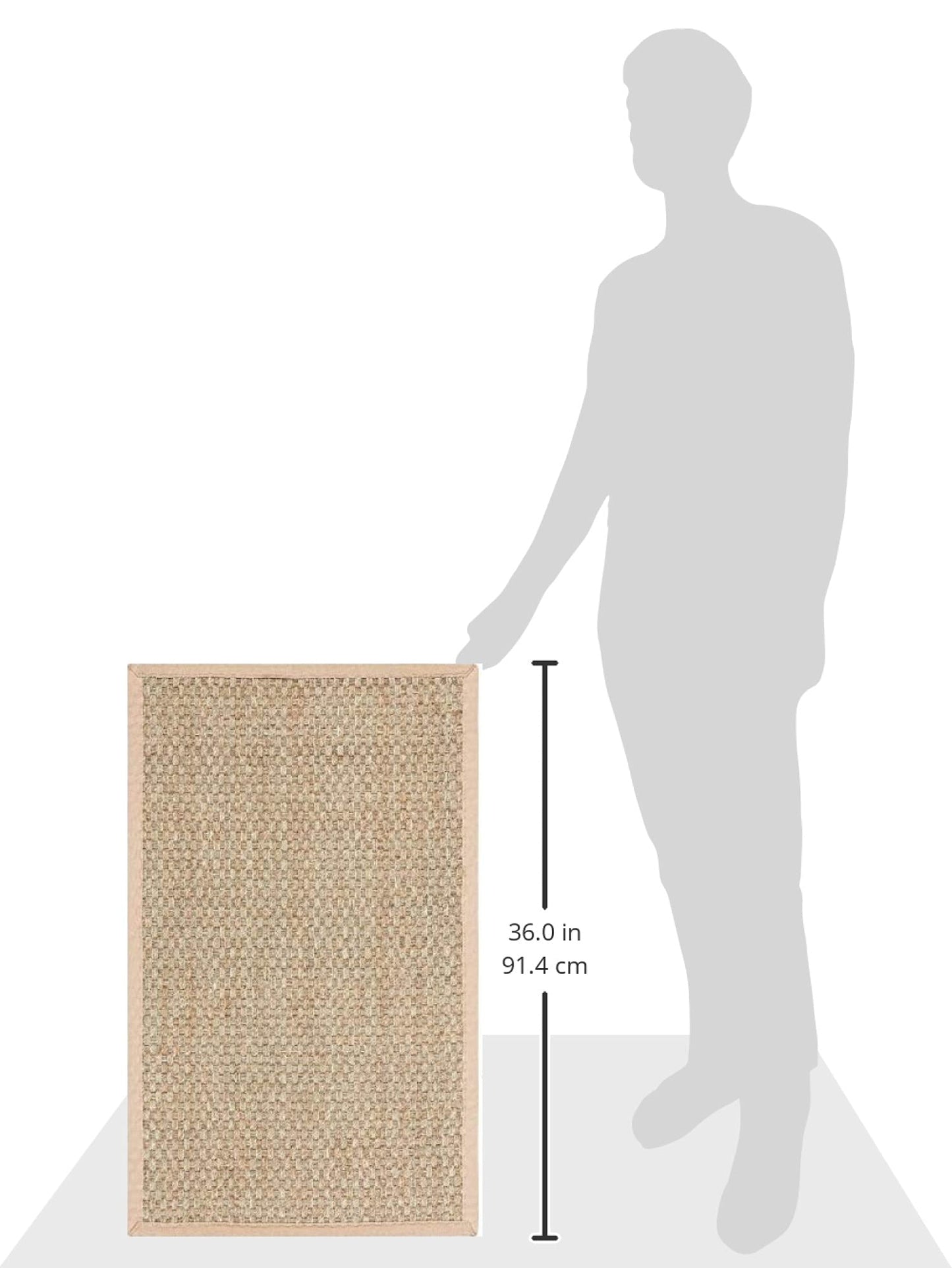 Natural Seagrass Basketweave Area Rug Natural Beige 5x8