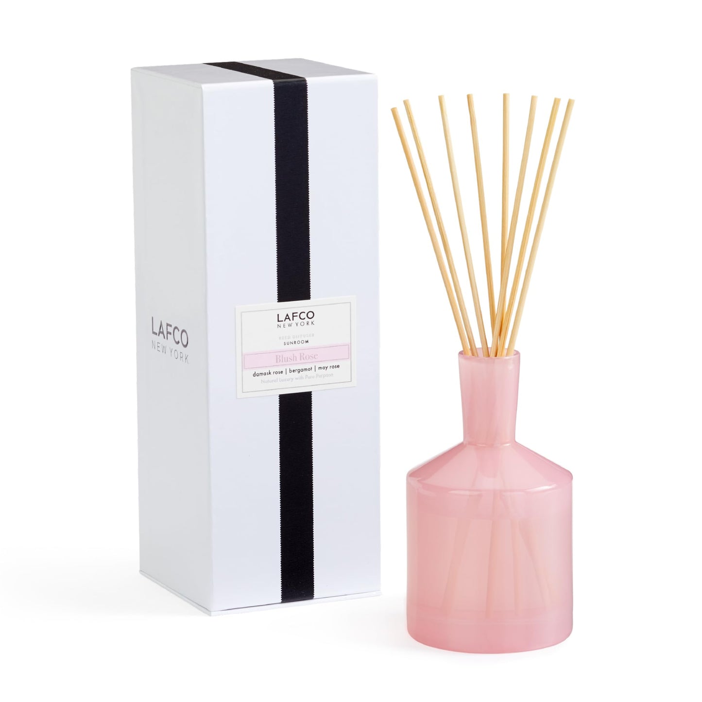 Luxury Reed Diffuser with Natural Wood Reeds Reusable Glass Vessel Long Lasting Home Fragrance Made in USA