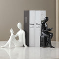 Ceramic Decorative Bookends Set of 2 for Shelves Home Office Bookshelf Decor
