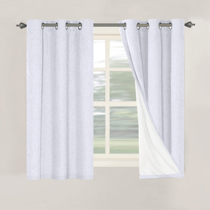 Linen Blackout Curtains Thick Textured Thermal Insulated Extra Wide Grommet Patio Door Drapes