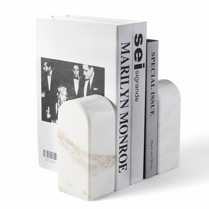 Luxury Marble Bookends Non-Slip Heavy Duty Book Holder Organizer