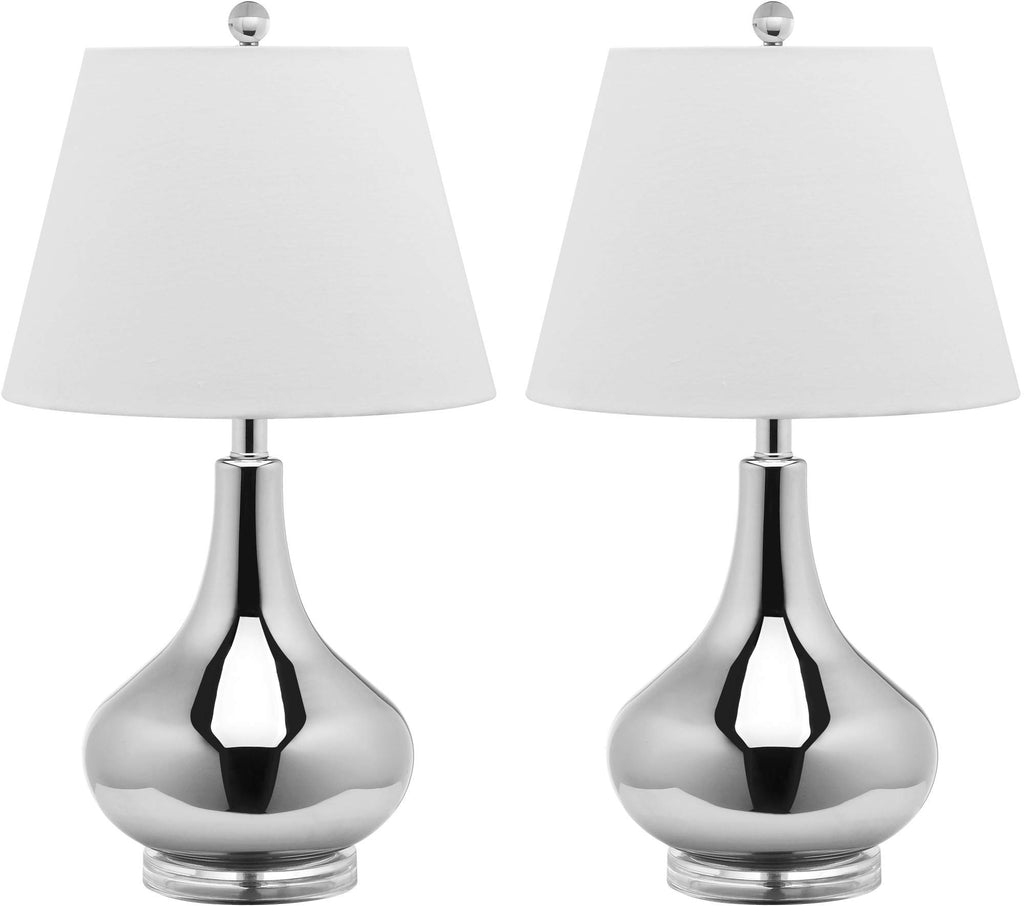 Modern Yellow Glass Gourd Table Lamp Set of 2 Contemporary Bedroom Living Room Desk Lamps LED Bulbs Included