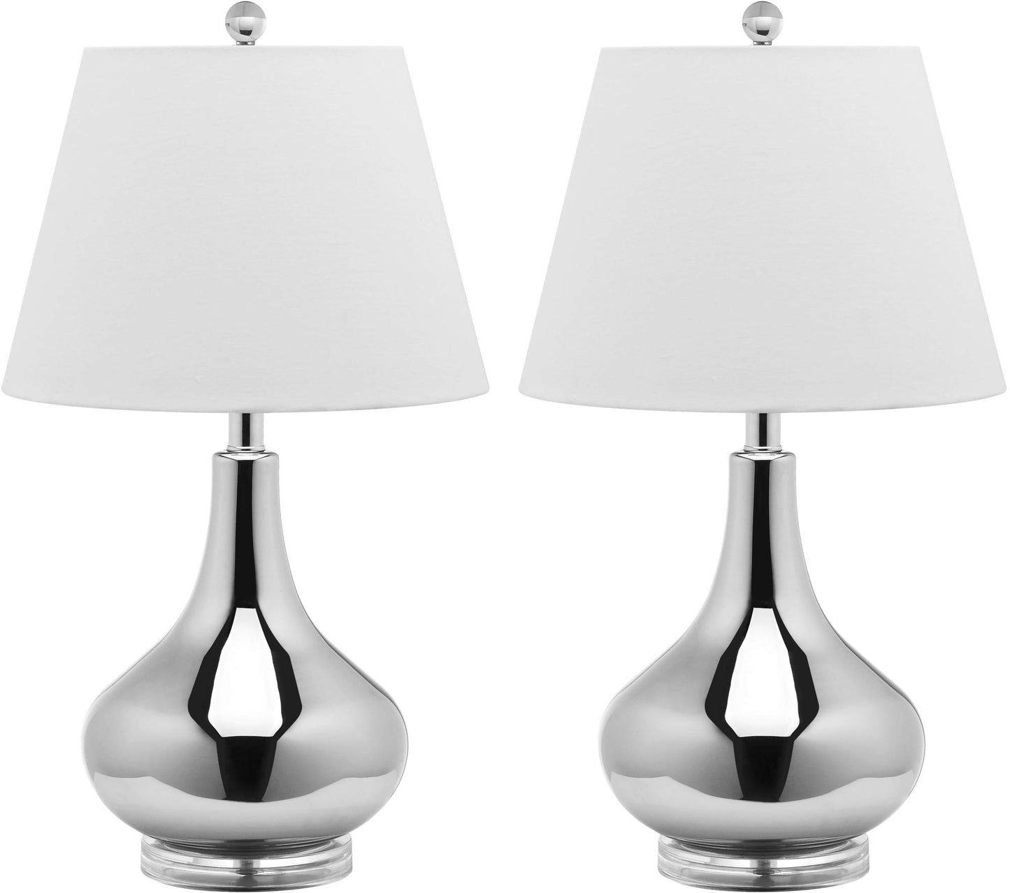 Modern Yellow Glass Gourd Table Lamp Set of 2 Contemporary Bedroom Living Room Desk Lamps LED Bulbs Included