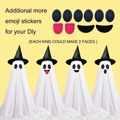 Halloween Ghost LED String Lights with Remote Control Indoor Outdoor Porch Yard Party Decoration 2 Pack