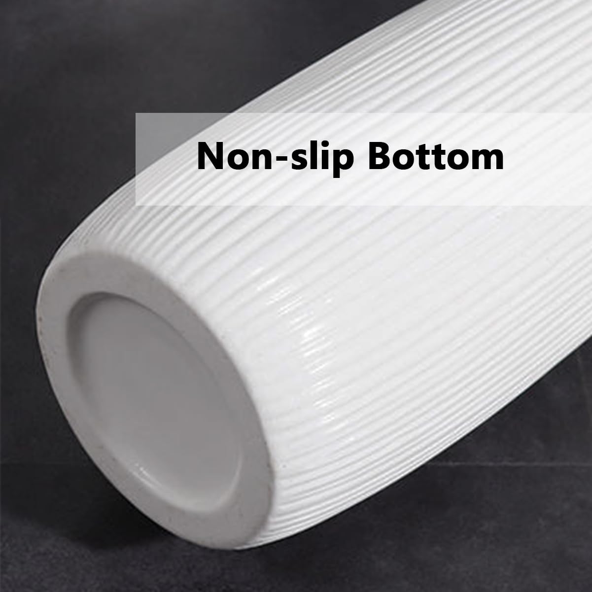 Tall White Ceramic Floor Vase Glossy Modern Home Decor for Living Room and Bedroom