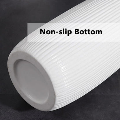 Tall White Ceramic Floor Vase Glossy Modern Home Decor for Living Room and Bedroom