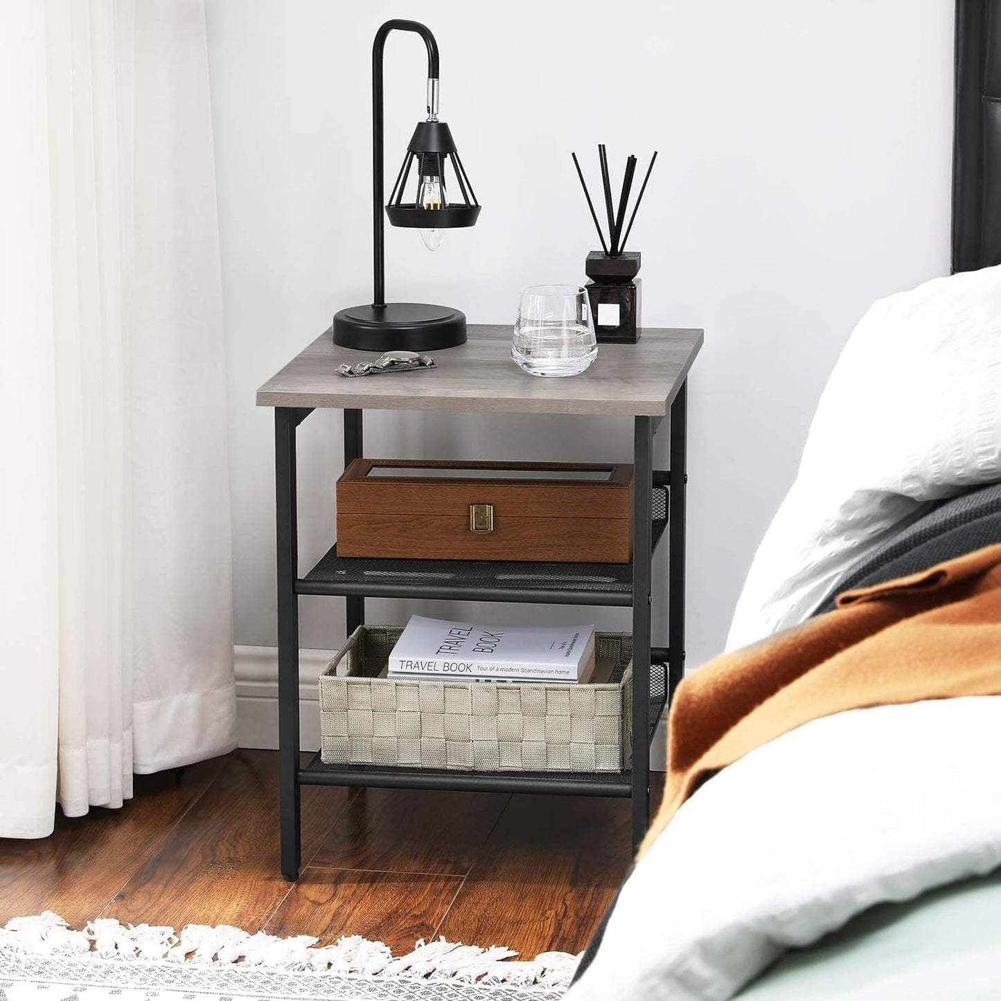 End Table Nightstand for Small Spaces Easy Assembly Home Furniture