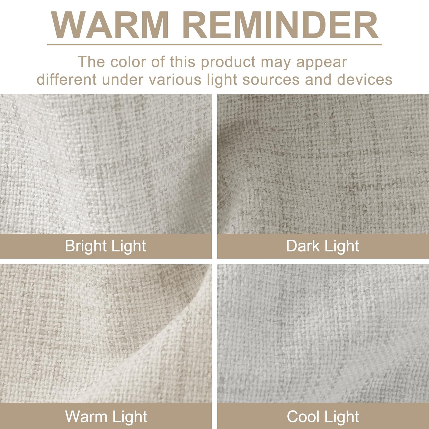 100% Blackout Linen Curtains Thermal Insulated Back Tab Rod Pocket Drapes for Bedroom Living Room