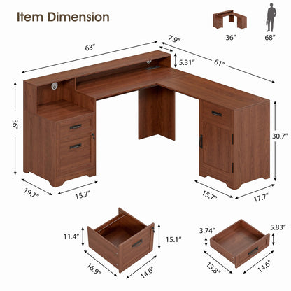 Whalefall 55'' Farmhouse Home Office Desk