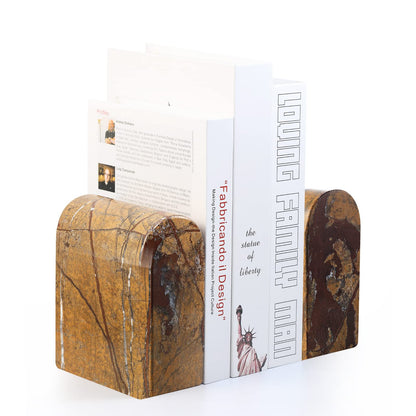 Luxury Marble Bookends Non-Slip Heavy Duty Book Holder Organizer