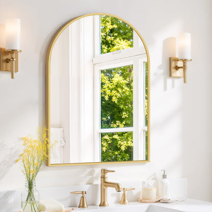 Modern Arch Wall Mirror with Metal Frame for Bedroom Living Room Entryway Decor