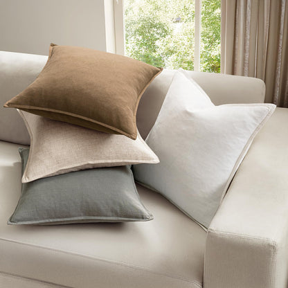 Linen Decorative Throw Pillow Covers Set of 4 Natural Boho Farmhouse Sofa Bed Cushion Covers