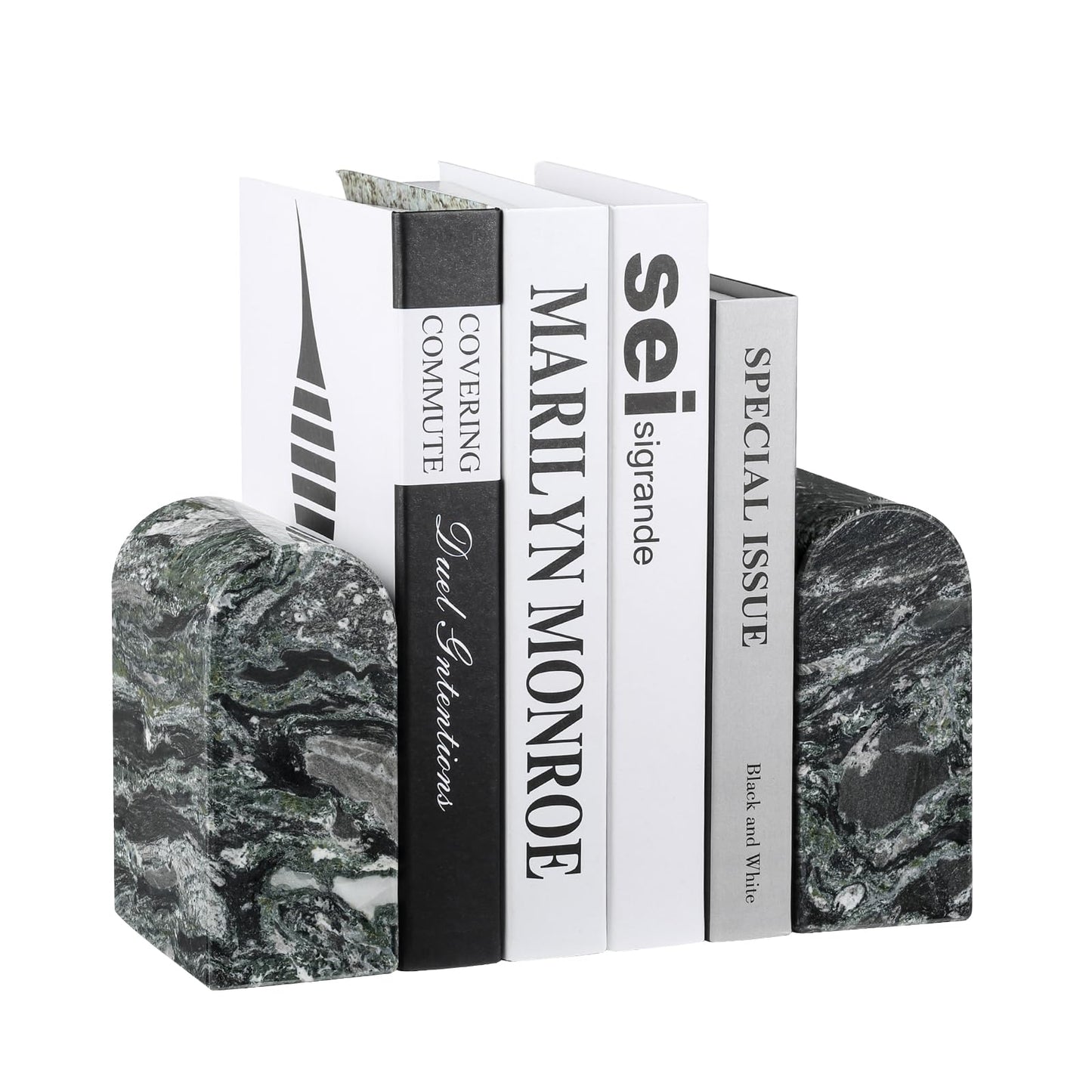 Luxury Marble Bookends Non-Slip Heavy Duty Book Holder Organizer