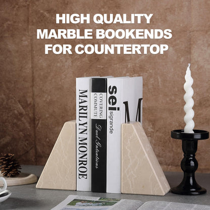 Marble Decorative Bookends for Heavy Books
