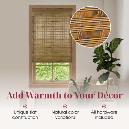 ARLO BLINDS Cordless Bamboo Roman Shades Blinds
